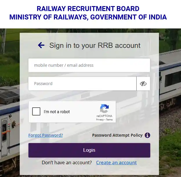 rrbapply.gov.in Website